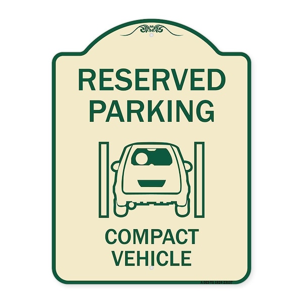 Signmission Reserved Parking Compact Vehicle Heavy-Gauge Aluminum Architectural Sign, 24" x 18", TG-1824-23137 A-DES-TG-1824-23137 - main